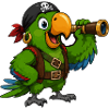 Oiseau pirate avec lunette de repérage