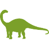 Silhouette de dinosaure vert