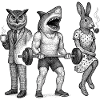 Anthro Trio : Gym, Bureau & Pipe