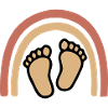 Baby Feet Rainbow Boho