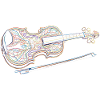 Violin Music Instrument Drawing Art Print