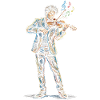 Male Violinist Playing Violin Drawing Art
