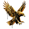Golden Eagle Flying Streetwear Graphic