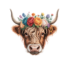 Vache à couronne de fleurs