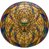 Stained Glass Spider Web Mosaic Illustration