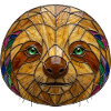 Stained Glass Sloth Mosaic Illustration
