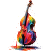 Double bass with dripping paint