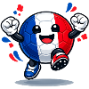 French football hero cartoon