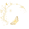 Golden Moon Leaves Circle Frame