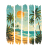 Vagues de Palmier Crépuscule