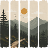 Waldpanorama in Sonnenpaneelen