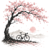 Cherry Blossom Cherry Tree Bicycle