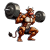 Kraftvolle Kuh Bulle Bison Fitnesstraining