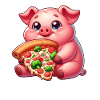 Happy Pig Pizza Lover Fast-Food