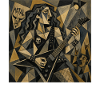 Guitariste metal cubiste