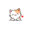 Cute kitten with heart Illustration
