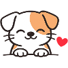Sweet dog with heart