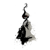 Yokai Rieur – démon Farceur Sumi-e