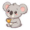 Koala in einer Kaffeepause
