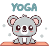 Koala Yoga Kawaii on Pastel Mat