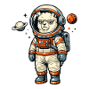 Astronaute alpaga dans l’aventure spatiale