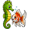 Underwater Friends Seahorse Goldfish