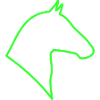 Horse Outline in Green