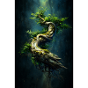 Arbre Spiral Verdant dans l’Abîme Sombre