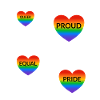 LGBT slogans pride rainbow hearts