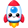 Kawaii style Rocket Charm