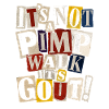 Bunte Buchstaben-Collage Typografie