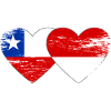 Chile Poland flag heart used