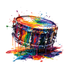 Snare drum with dripping paint