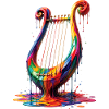 Lyre with dripping paint