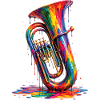 Tuba avec peinture qui goutte