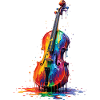 Viola with dripping paint