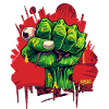 T-shirt graffiti Zombie Fist