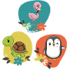 Flamingo Schildkröte Pinguin 