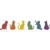 Bunte Pride Katzen Silhouetten 