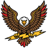 Old school tattoo style lightning eagle
