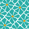 Turquoise Blossoms Mosaic Pattern