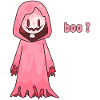 Süßer pinker Halloween-Geist sagt Buh?