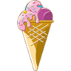 Eiscreme in der Waffel