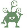 Three-Eyed Green Alien Buddy