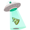UFO Pizza Alien lustig Cartoon