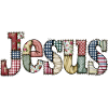 Lettrage Jésus en patchwork
