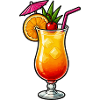 Tropical cocktail with orange