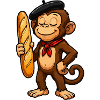 Baguette singe avec béret