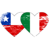Chile Italy flag heart used