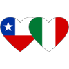 Chile Italy Flag Heart